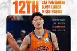 里程碑！王哲林生涯盖帽数达到495次 超越易立升至CBA历史第12位