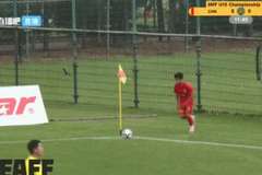 脚法欠佳，U15国足开角球直接出底线