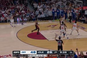 唐斯如入无人之境轻松跃起补扣！尼克斯5分钟轰出20-0！